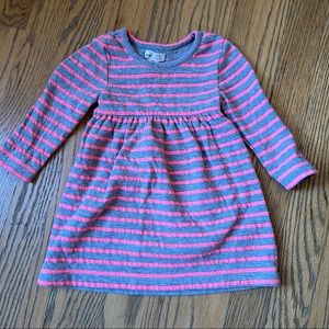 Pink and gray stripe Peek dress {size 6-12m}